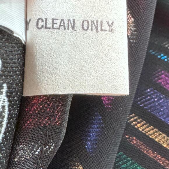 Christa New York Vintage Metallic Striped Velvet Gown Maxi Shirt Dress Size 10 - Picture 16 of 16